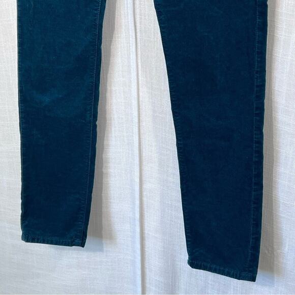Anthropologie x AG Velvet Teal High Rise Slim Straight Stevie Ankle Pants Sz 26 - Picture 8 of 16
